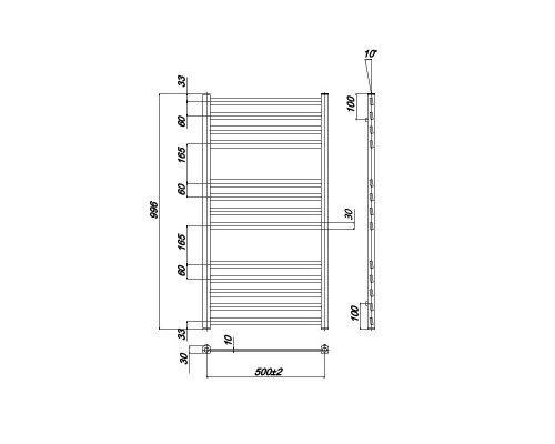 Полотенцесушитель Водяной Ravak Degree 50x100 X04000083682