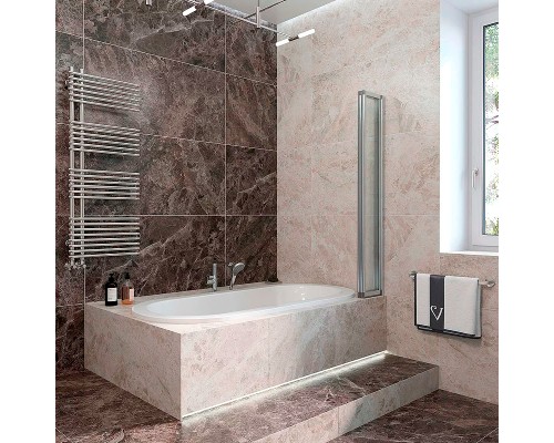 Шторка на ванну Veconi Palau 120 R профиль Хром стекло прозрачное