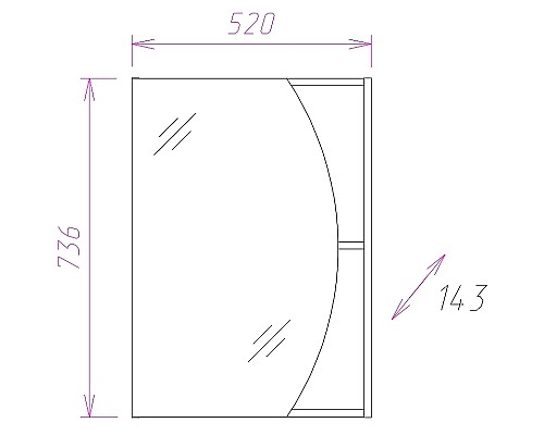 Зеркальный шкаф Onika Дуэт 52.00 205207 Венге луизиана Бодега светлый