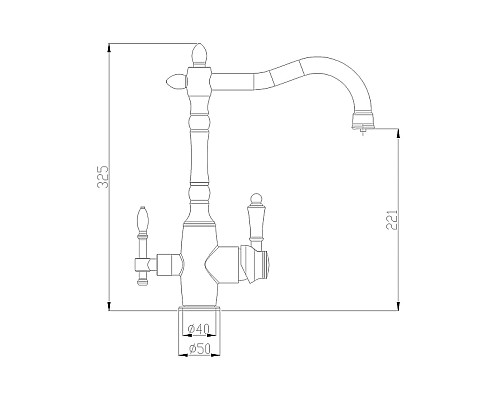 Смеситель для кухни ZorG Steel Hammer SH 812 BLACK BR Черный матовый Бронза