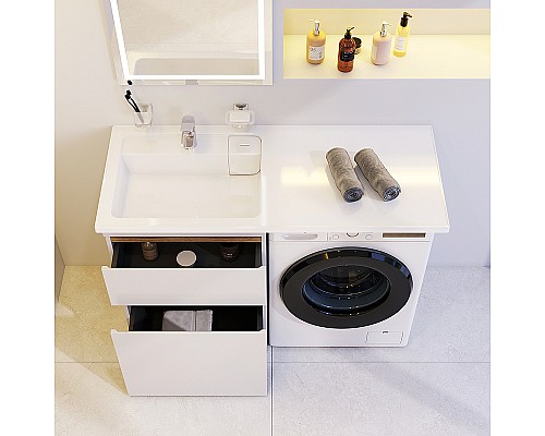 Раковина AM.PM X-Joy 120 L M85AWPL1201WG на стиральную машину Белая