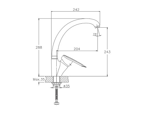 Смеситель для кухни Haiba HB4107-2 Хром