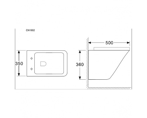 Подвесной унитаз Ceramica Nova MONO CN1902
