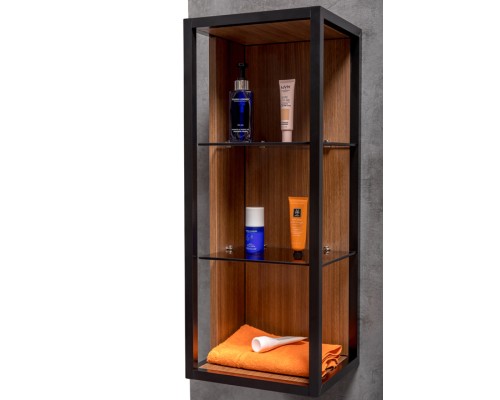 Пенал Armadi Art Loft низкий dark wood, полки стекло