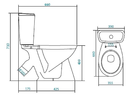 Унитаз компакт Santek Бриз 1WH202569 с сиденьем