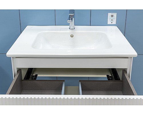 Тумба под раковину WellWant Aura 80 WWM000800W подвесная Белая матовая