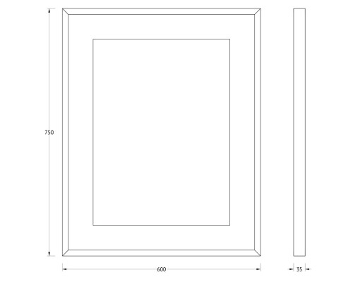 Зеркало Evoform Ledside 75х60 Сталь