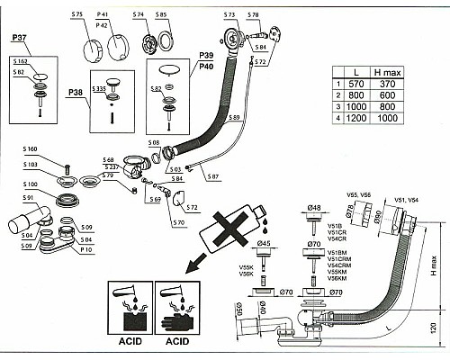 Слив-перелив Relisan Vega V55К Гл000007256 полуавтомат Хром