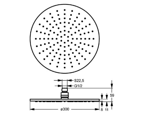 Верхний душ Ideal Standard Ideal Rain Soft L1 B9443AA Хром