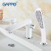Смеситель на борт ванны Gappo G48 Белый Хром