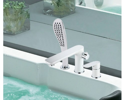 Смеситель на борт ванны Gappo G48 Белый Хром