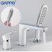 Смеситель на борт ванны Gappo G48 Белый Хром