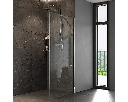 Душевая перегородка WasserKRAFT Aller 100 10H10-RP100 профиль Хром стекло прозрачное