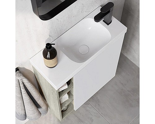 Корпус тумбы под раковину Aqwella Alba 60 R ALB0106RLS подвесной Камень натуральный