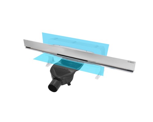 Душевой лоток BERGES WALL 600 пристенный матовый хром боковой