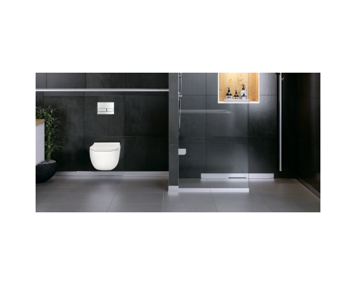 Душевой лоток BERGES WALL 600 пристенный хром глянец боковой