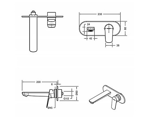 Смеситель для раковины Bravat Rhein P8429564CP-ENG Хром