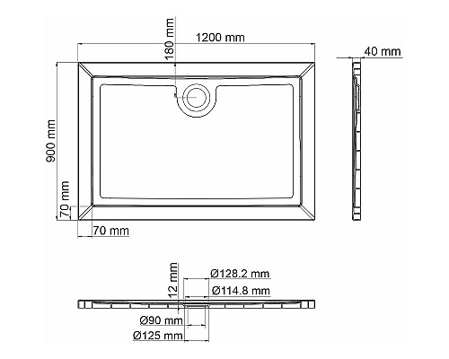 Душевой поддон из стеклопластика WasserKRAFT Salm 120x90 27T07 Белый глянец Душевой поддон из стеклопластика WasserKRAFT Salm 120x90 27T07 Белый глянец