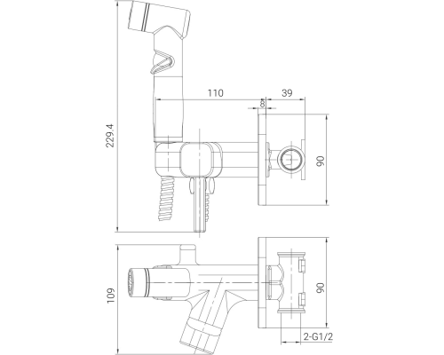 Гигиенический душ со смесителем Lemark Solo LM7165GM Графит