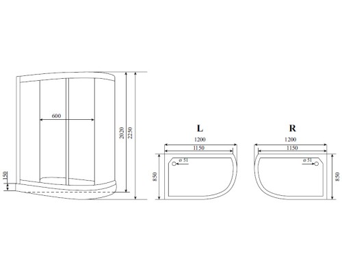 Душевая кабина Timo Standart 120x85 без гидромассажа