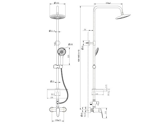 Душевая система Lemark Linara LM0460C Хром