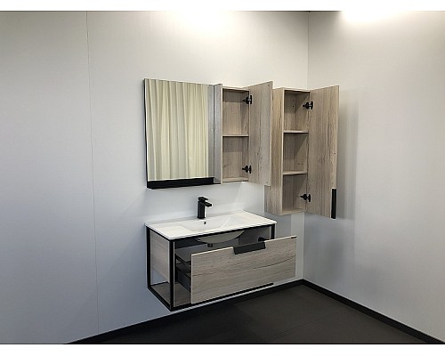 Зеркало со шкафом Comforty Бонн 90 00-00001951 Дуб дымчатый