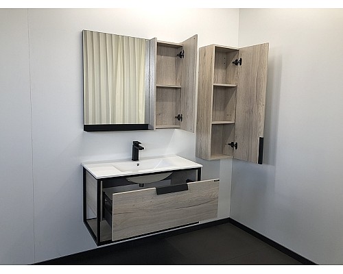 Зеркало со шкафом Comforty Бонн 90 00-00001951 Дуб дымчатый