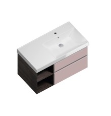Тумба под раковину Kerama Marazzi CUBO правая подвесная с ящиками 90, мальва матовая
