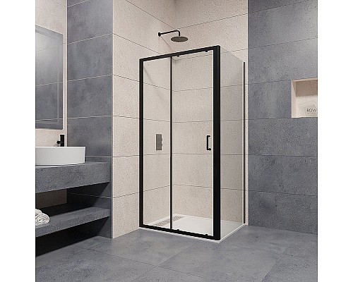 Душевой уголок RGW Passage PA-74B 180х80 410874188-14 профиль Черный стекло прозрачное