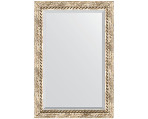 Зеркало Evoform Exclusive 93х63 BY 3433 с фацетом в багетной раме - Прованс с плетением 70 мм
