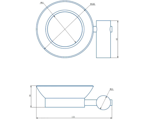 Мыльница Haiba HB8402 Нержавеющая сталь
