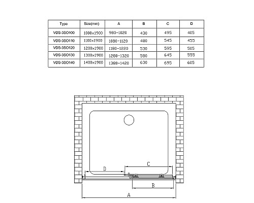 Душевая дверь Vincea Soft 100 VDS-3SO100CL профиль Хром стекло прозрачное