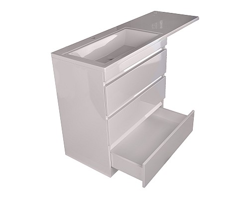 Тумба под раковину напольная Style Line Даллас 150, 3 ящика, белая