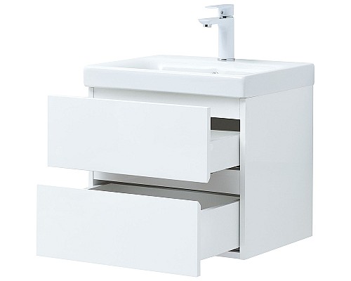 Тумба под раковину Aquanet Беркли 50 302347 подвесная Белый глянец