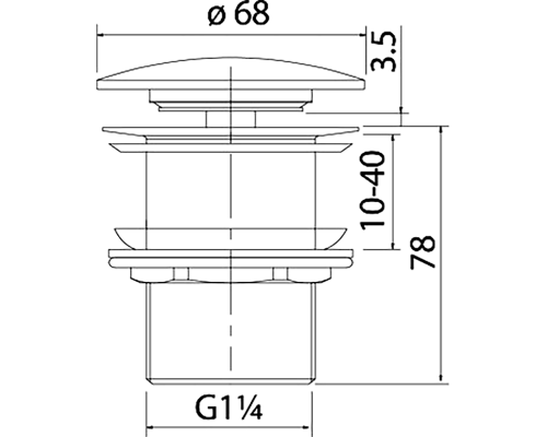 Донный клапан Iddis Optima Home OPHBM00i88 click-clack Черный матовый