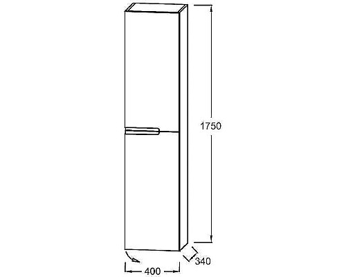 Шкаф пенал Jacob Delafon Nona 40 R EB1983RRU-442 подвесной Серый антрацит