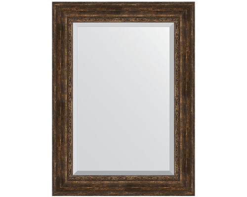 Зеркало Evoform Exclusive 112х82 BY 3482 с фацетом в багетной раме - Состаренное дерево с орнаментом 120 мм