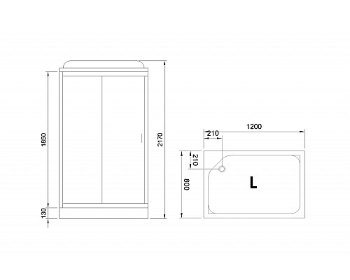 Душевая кабина Royal Bath HP 120х80 RB8120HP2-T-L с гидромассажем