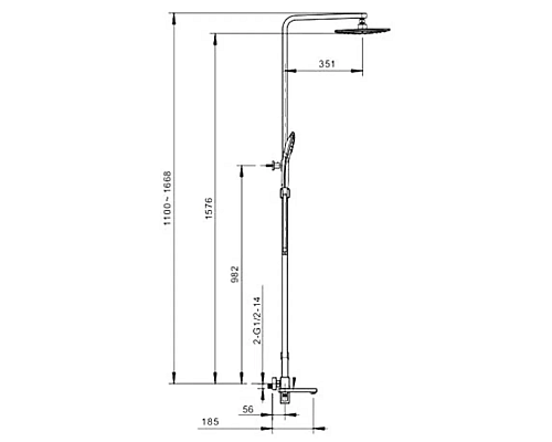 Душевая система Gappo G2417-6 Черный матовый