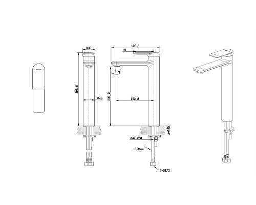 Смеситель для раковины Bravat Eddie F1369402BW-A9-ENG Черный матовый