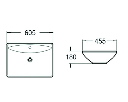 Раковина керамическая накладная и подвесная SantiLine SL-1015