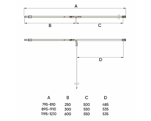 Душевая дверь Veconi Vianno VN-73B 100 VN73B-100-01-C4 Черный матовый