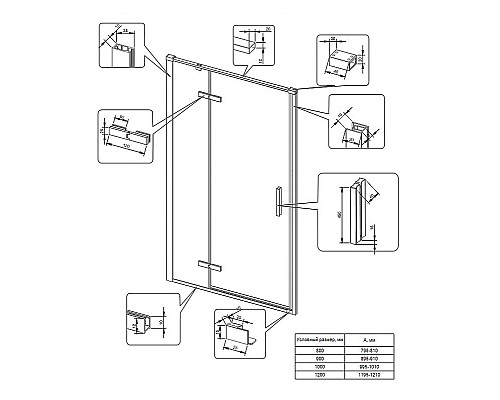 Душевая дверь Veconi Vianno VN-73B 100 VN73B-100-01-C4 Черный матовый