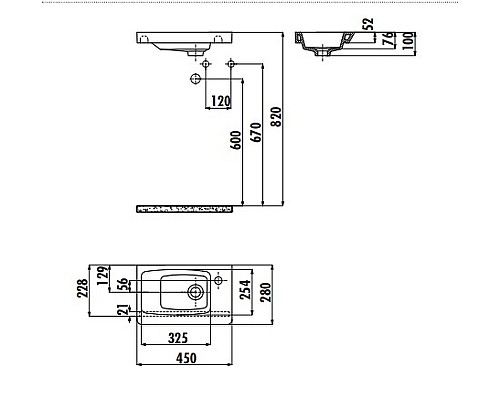 Раковина Creavit Memory 45 MY045-00CB00E-0000 Белая
