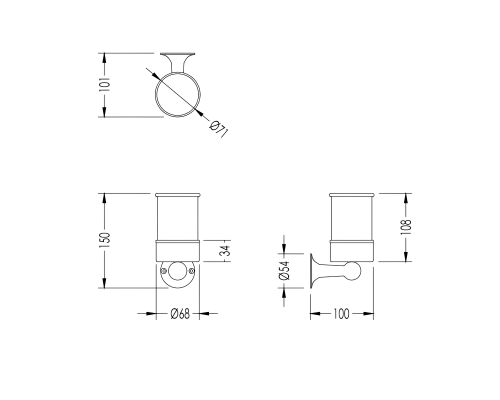 Стакан для зубных щеток Devon&Devon New York NY103CR Хром Белый