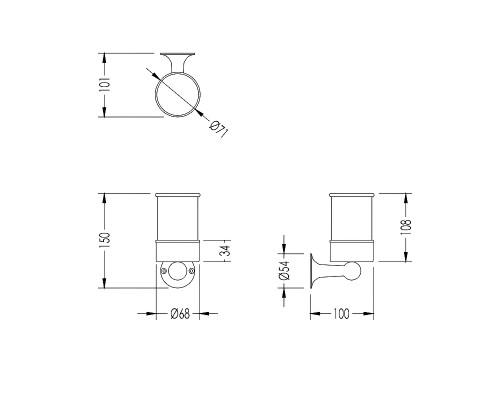 Стакан для зубных щеток Devon&Devon New York NY103CR Хром Белый