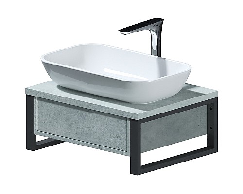 Тумба под раковину 1MarKa Grunge Loft 60П Ц0000001582 подвесная Бетон светлый