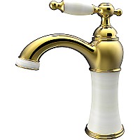 Смеситель для раковины Kaiser Retro 31411 Золото Белый