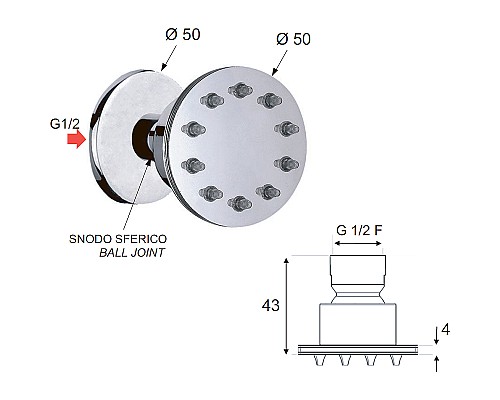 Боковая форсунка Remer NX34JET Хром
