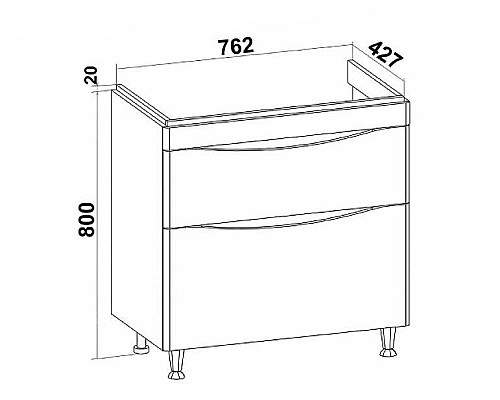 Тумба под раковину Runo Афина 80 00-00001170 Белая